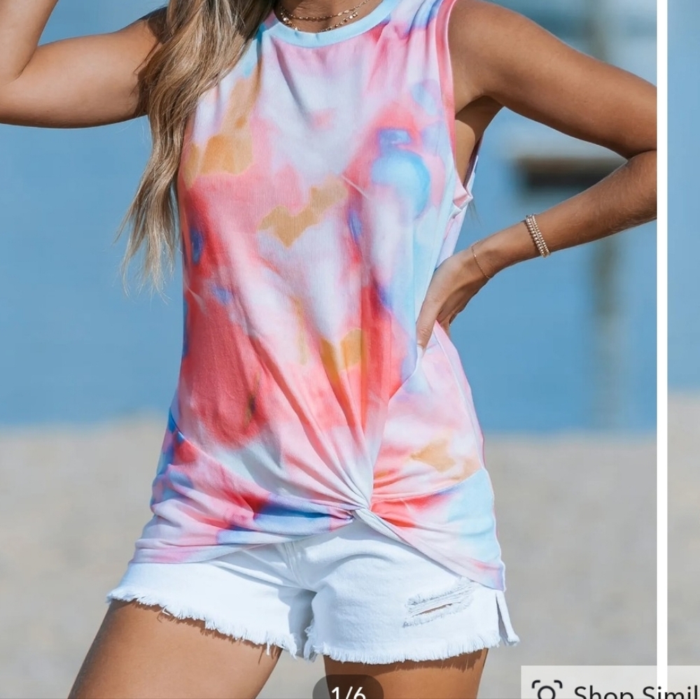 Colorful tie dye tank top